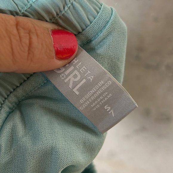 Athleta aqua blue elastic band athletic shorts small 7 - Picture 6 of 7